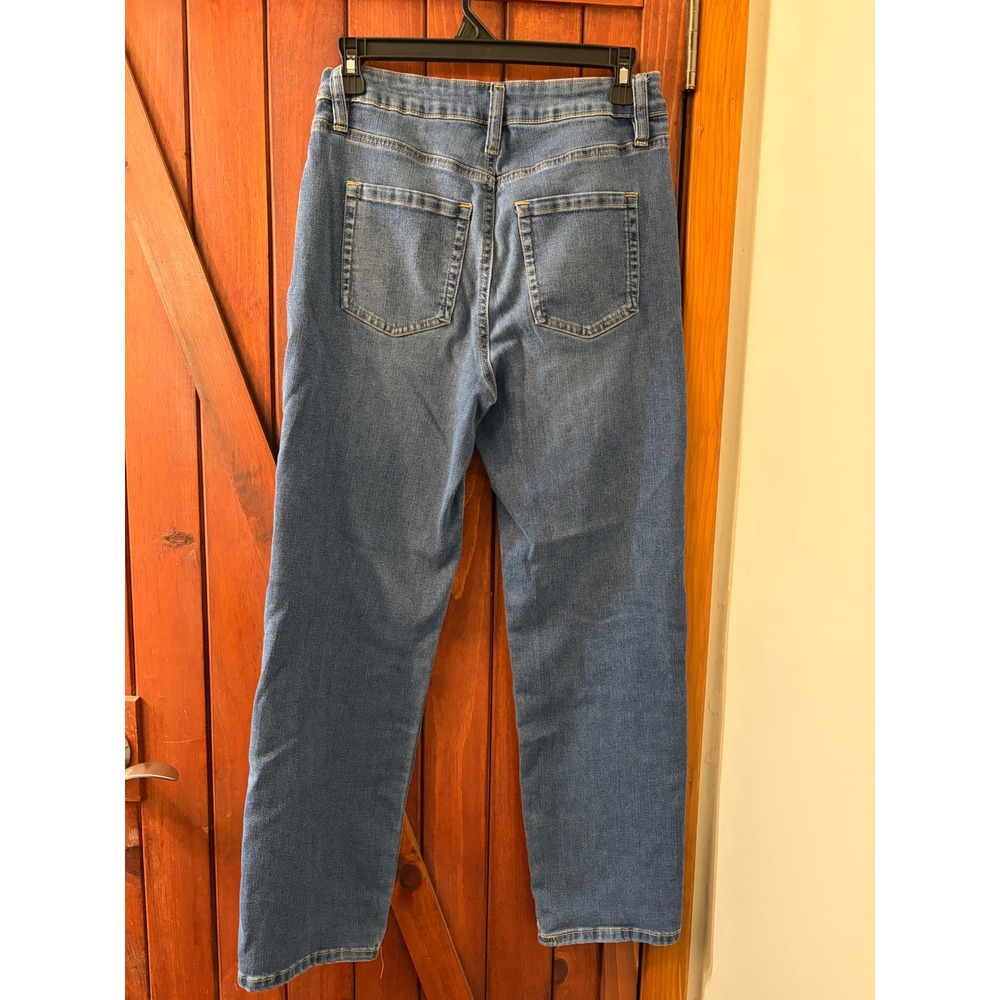 Style & Co Womens Straight Leg Jeans Blue Denim Medium Wash Size 4S Short - Picture 2 of 3